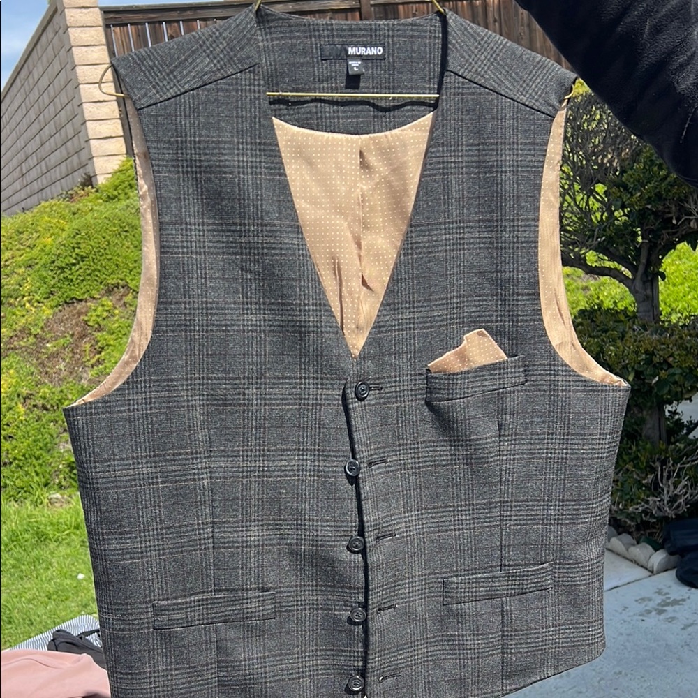 Murano Gray Plaid Men's Vest